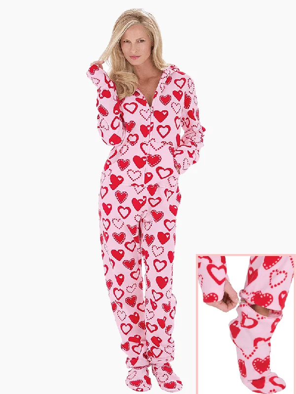 Hoodie Front Zipper Polar Fleece Footed Pajamas