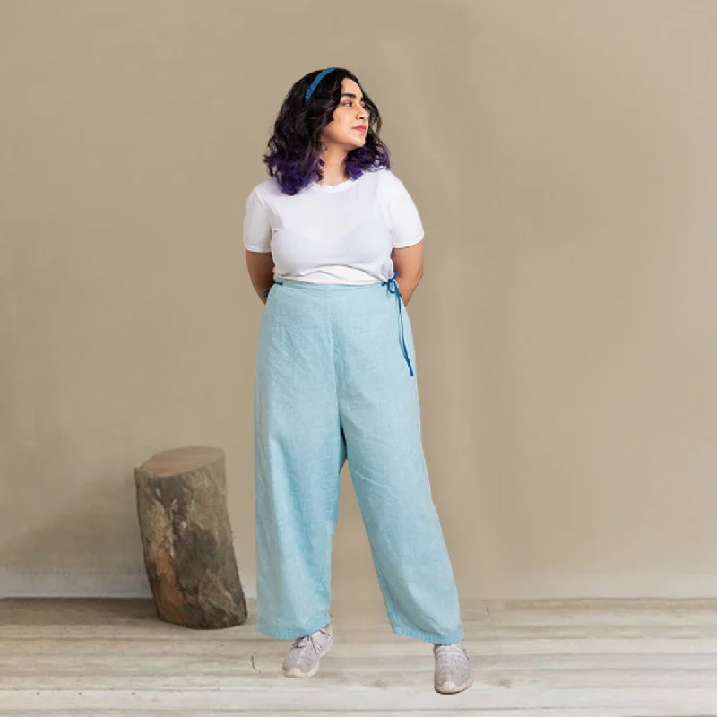 Pure Cotton Pants | Relaxed Fit | Sky Blue