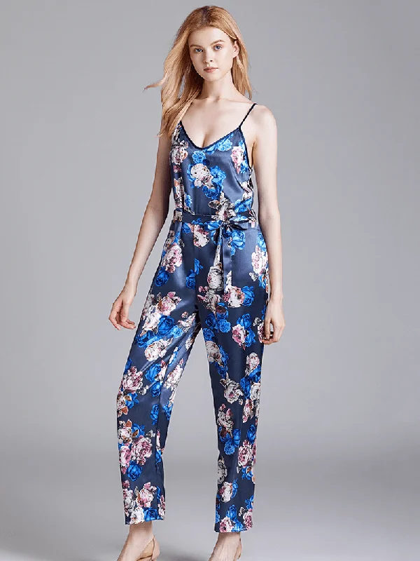 silk-sleeveless-jumpsuits-long-pants-flora-printed-sleepwear