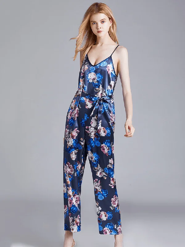 silk-sleeveless-jumpsuits-long-pants-flora-printed-sleepwear