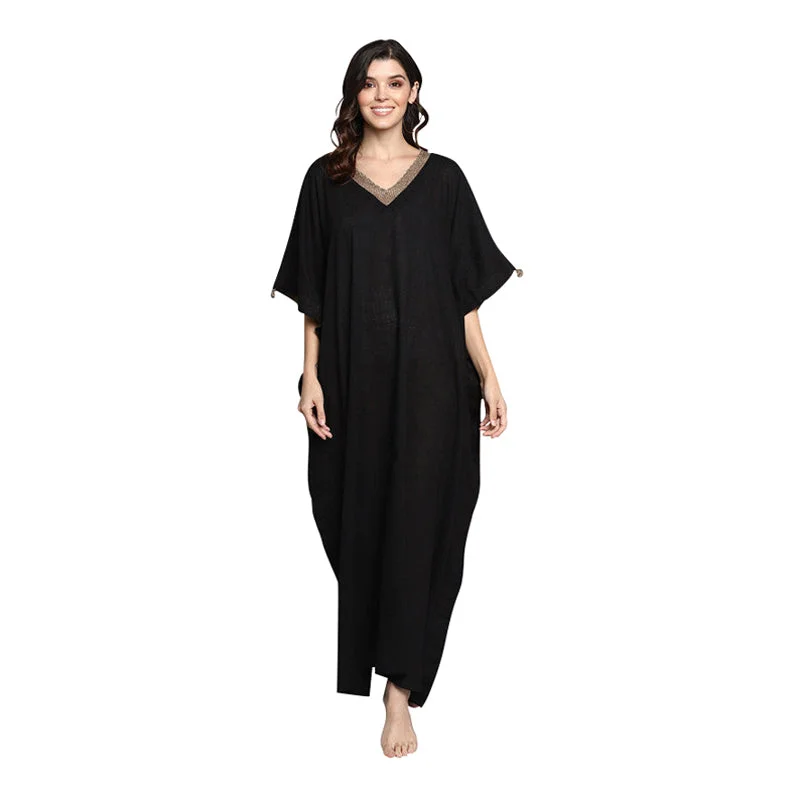 unidraa-cotton-kaftan-gold-zari-neck-tie-up-black-vkl025-151222