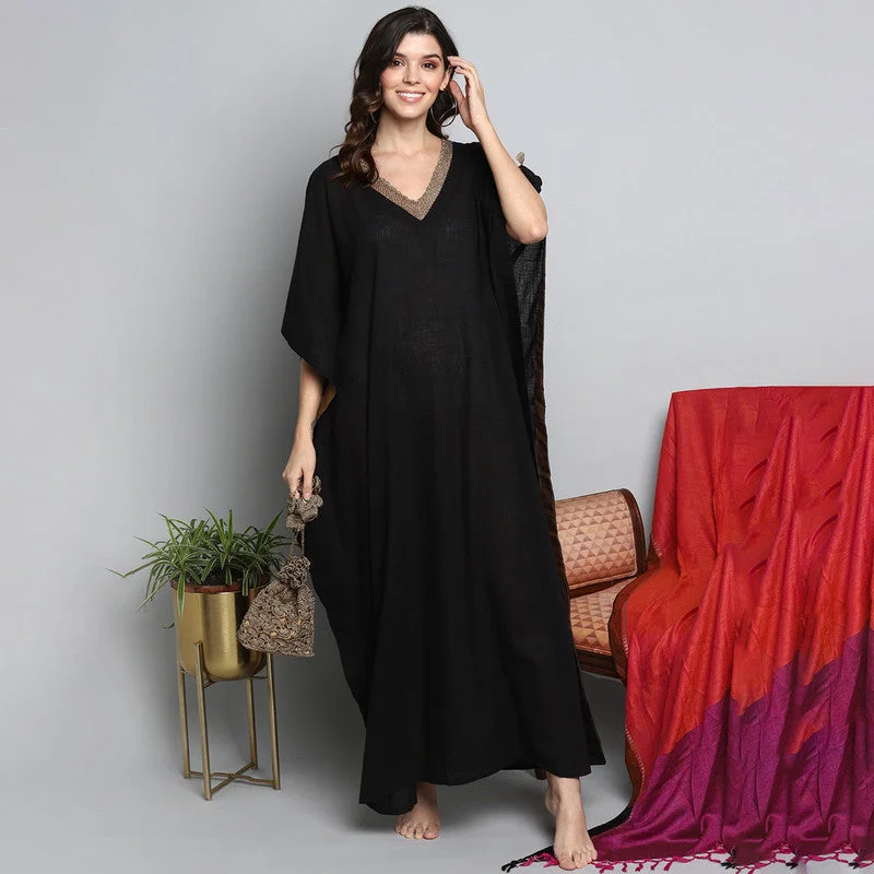 unidraa-cotton-kaftan-gold-zari-neck-tie-up-black-vkl025-151222