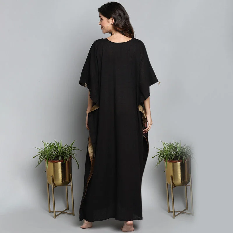 unidraa-cotton-kaftan-gold-zari-neck-tie-up-black-vkl025-151222