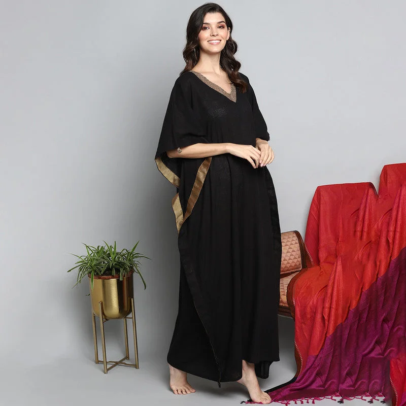 unidraa-cotton-kaftan-gold-zari-neck-tie-up-black-vkl025-151222