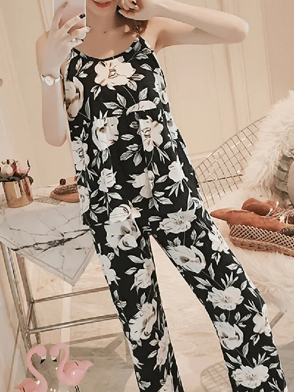 womens-florral-print-tank-top-with-robe-three-piece-home-casual-pajama-set