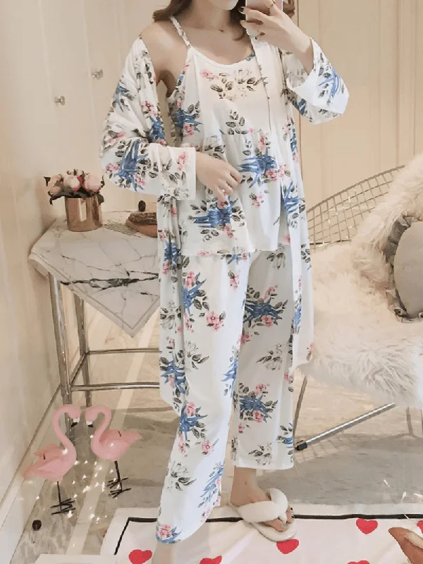 womens-florral-print-tank-top-with-robe-three-piece-home-casual-pajama-set