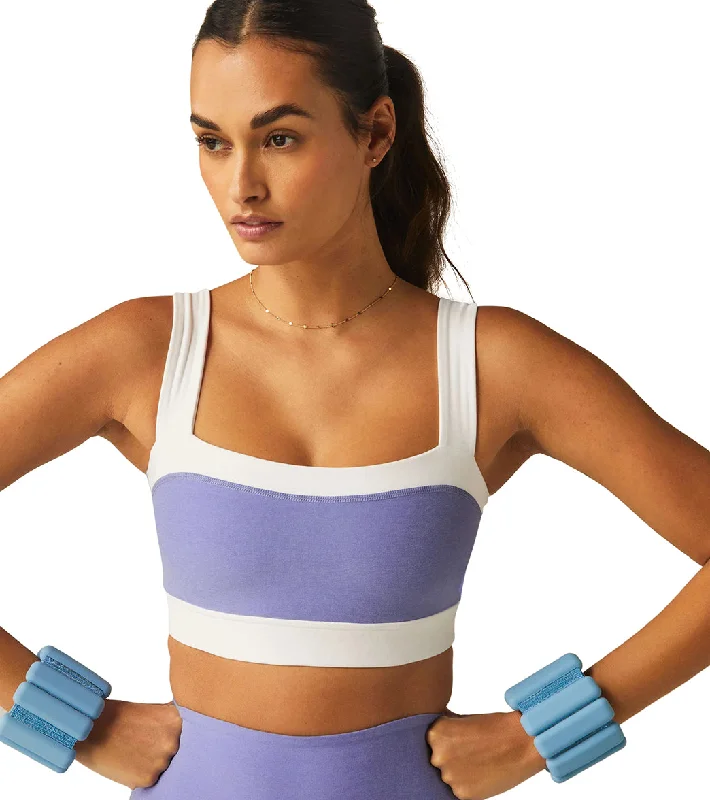 Beyond Yoga Spacedye Horizon Colorblock Bra Periwinkle Cloud Htr/Cloud White