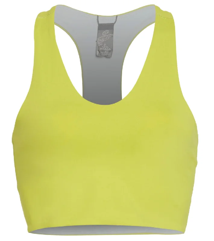 prAna Momento Yoga Crop Top Chartreuse