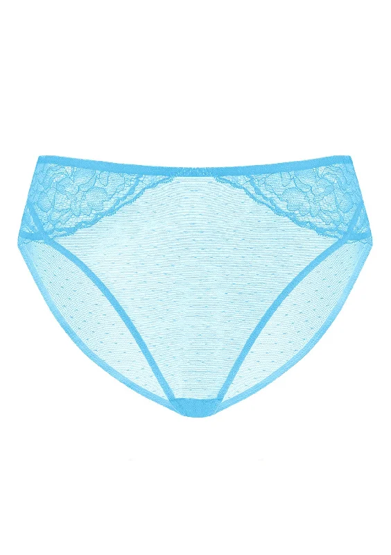 Enchante High-Rise Capri Blue Mesh Brief Underwear