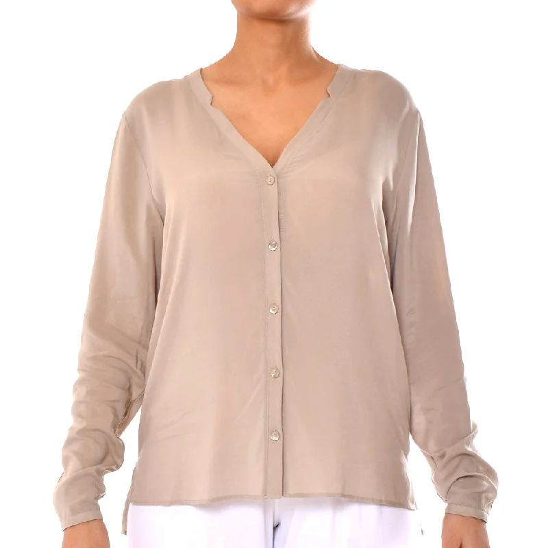 Hanro Sleep And Lounge Woven Long Sleeves Shirt Sandstone