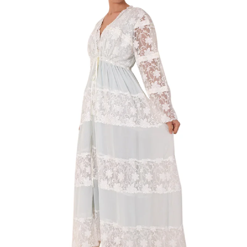 Sally Poppy Night Dress Set Chiffon Mint