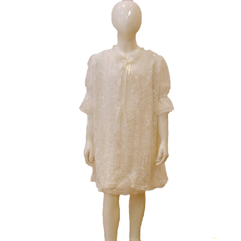 Sally Poppy Nightdress/Robe Set Lace Ivory