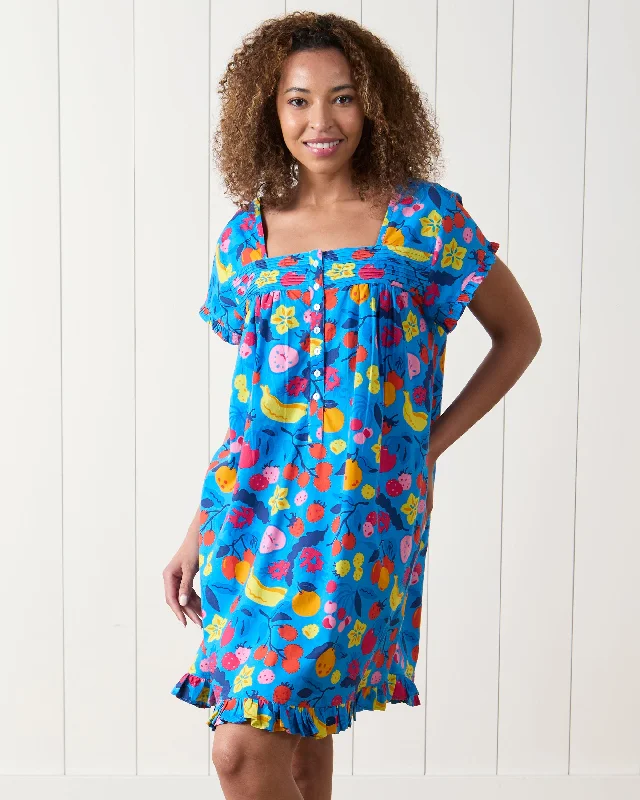 Smoothie Time - Pintuck Nightgown - Tropical Blue