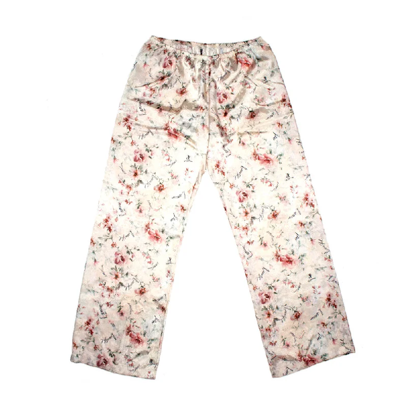 Twin Set Pants Print Flowers Ivory Size Small