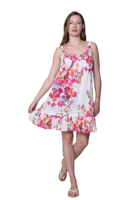 La Cera Watercolor Garden Cotton Chemise