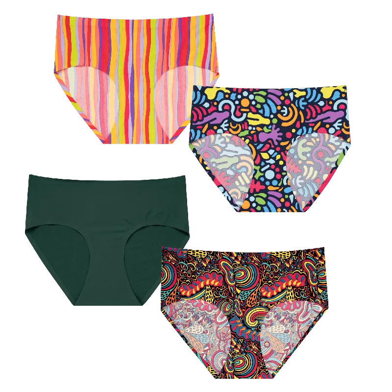 Bloom Bundle - Ladies Seamless Full Briefs 4 Pack Bundle