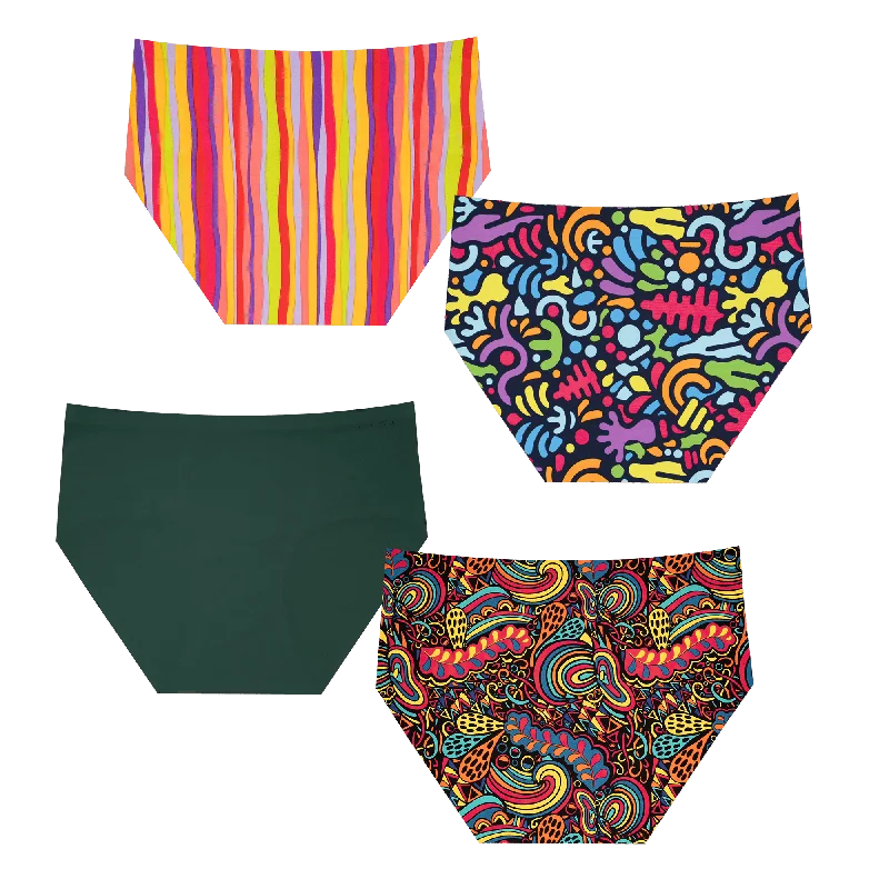 Bloom Bundle - Ladies Seamless Full Briefs 4 Pack Bundle