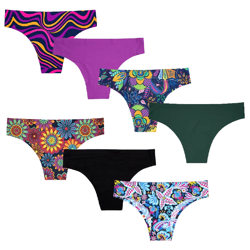 Sleek Summertime Bundle - Ladies Seamless Brazilian Briefs 7 Pack Bundle