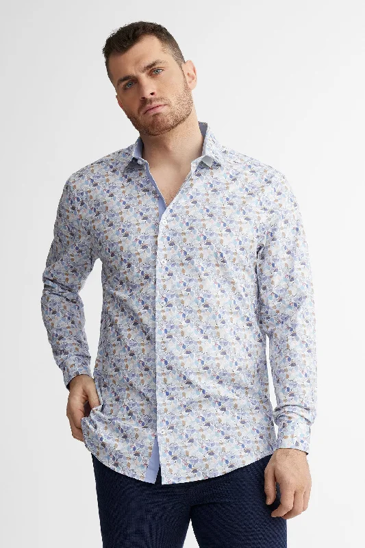 Chemise habillée coupe ajustée en coton - Homme