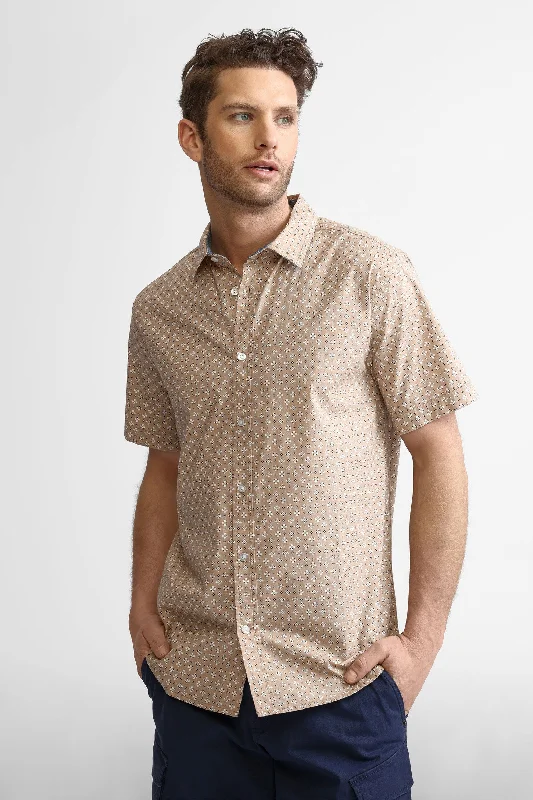 Chemise manches courtes imprimée en coton - Homme