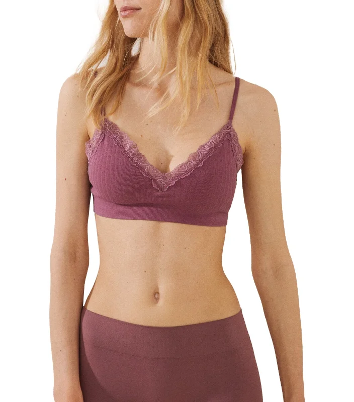 Seamless Cotton Triangle Bra Top Pink