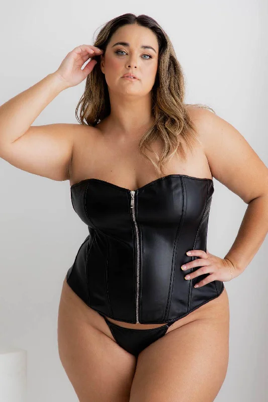 Bourbon Faux Leather Bustier