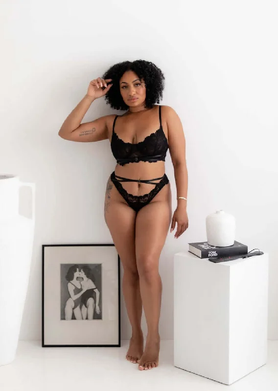 Como Black Lingerie Set