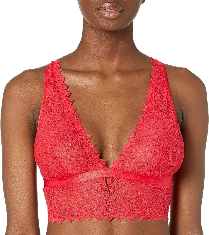 Cosabella Leonora Lace Bralette & High-Rise Lace Brief Set | Red