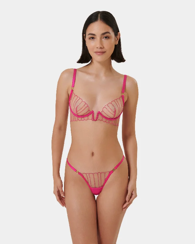 Set: Imogen Fuchsia Pink/Sheer