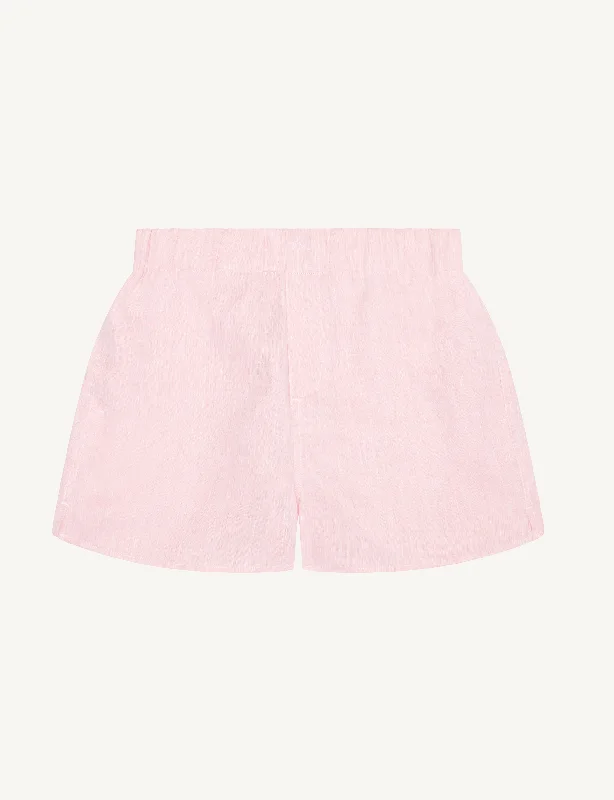 The Boxer: Linen, Grapefruit Pink