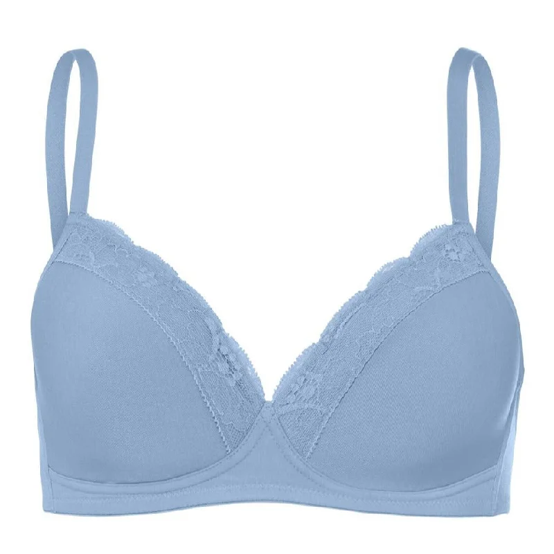 Hanro Cotton Lace Wireless Spacer Bra | BLUE MOON