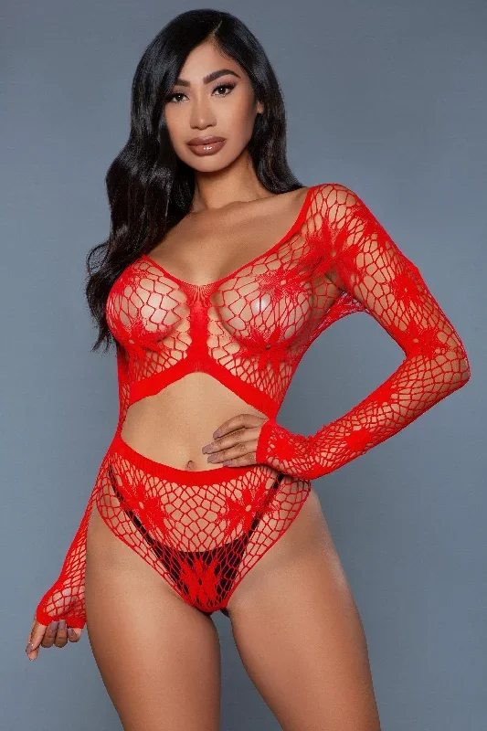 Long Sleeve Floral Net Set