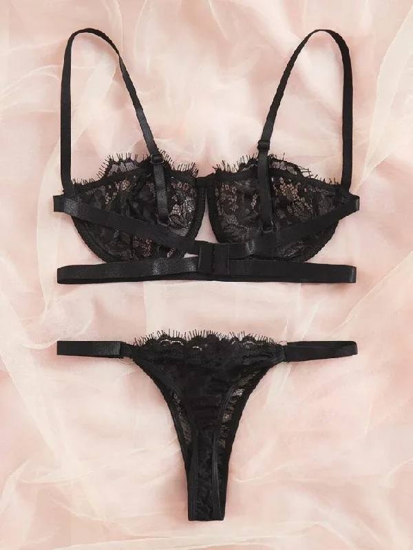 black-lingerie-floral-lace-set