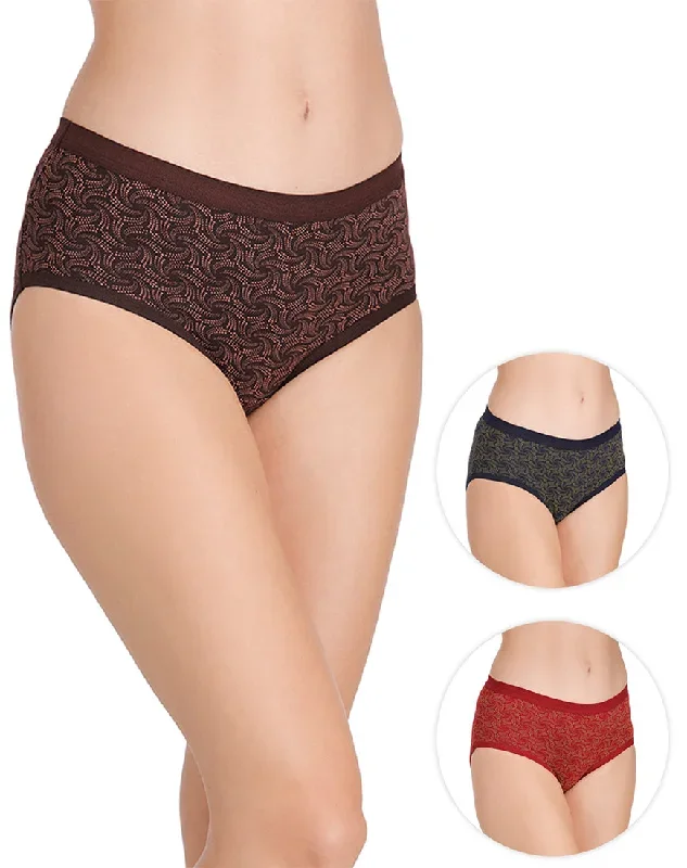 Assorted Cotton rich full coverage panties(Pack of 3)