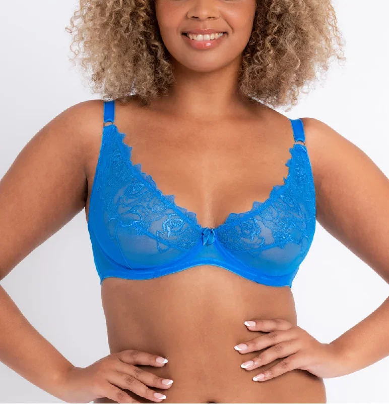 Curvy Kate Stand Out Electric Blue Unlined Plunge Bra 049115