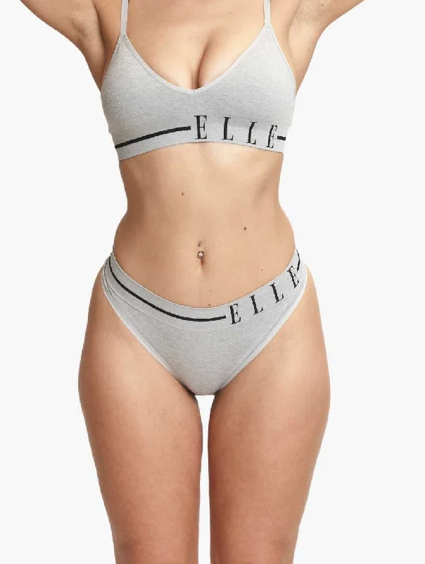 ELLE Headline Seamless Thong - Grey Marl