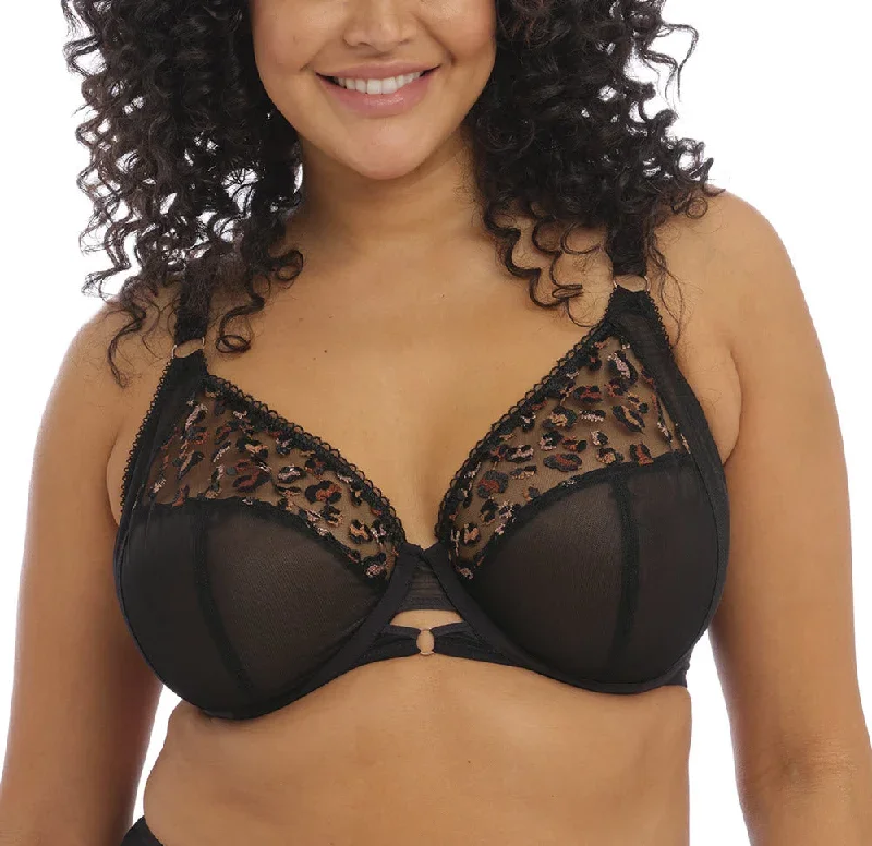 Elomi Namrah Black Bandless Unlined Plunge Bra 301335