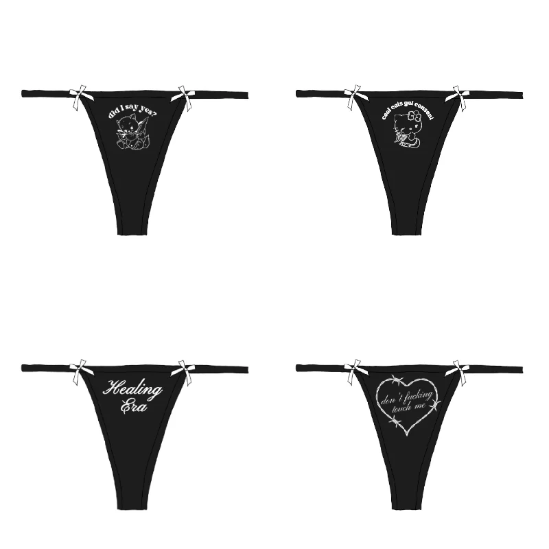 For Daisy Bow Thong 4 Pack