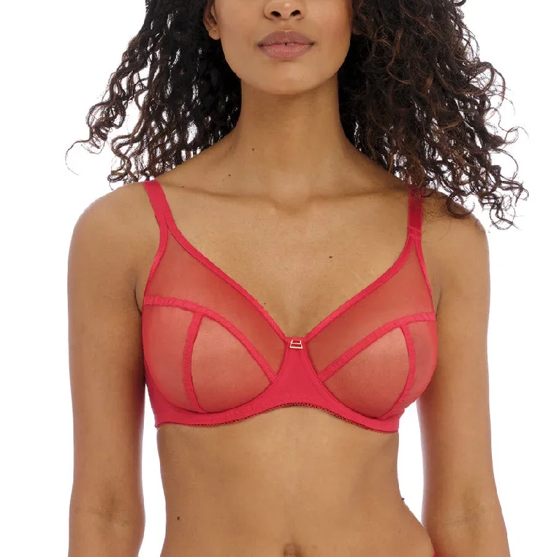 Freya Snapshot Chili Red All Sheer Unlined Bra 400921