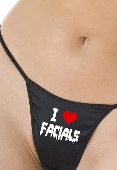 I LOVE FACIALS PRINTED G STRING THONG