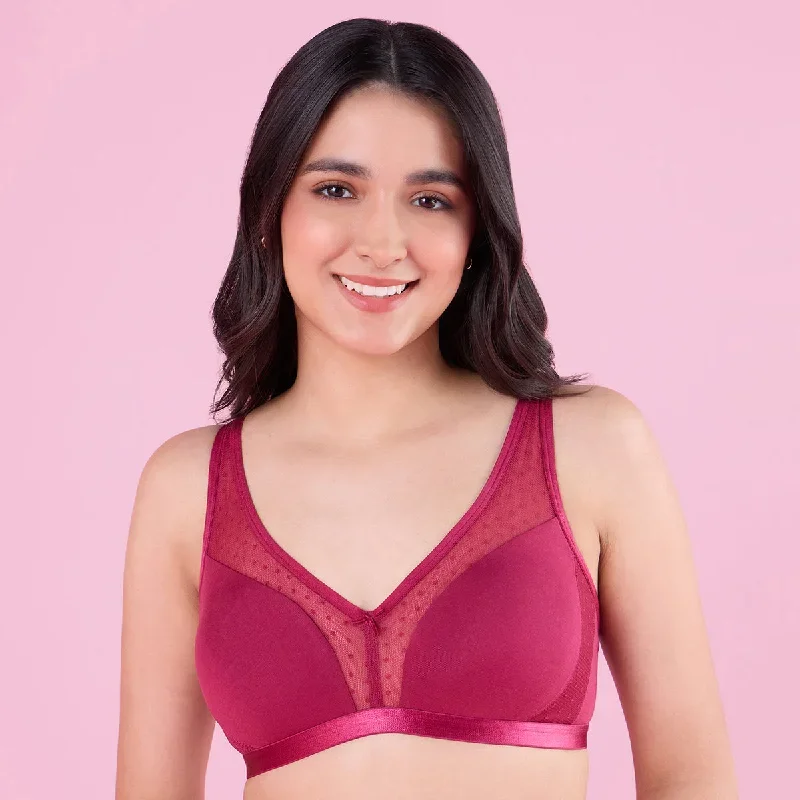 Nykd By Nykaa Glass Neckline Cotton Support Bra NYB280 Berry