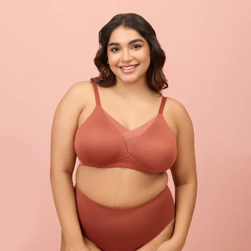 Nykd by Nykaa The Perfect Shaping Infinity Mesh Padded Bra-NYB202-Rust