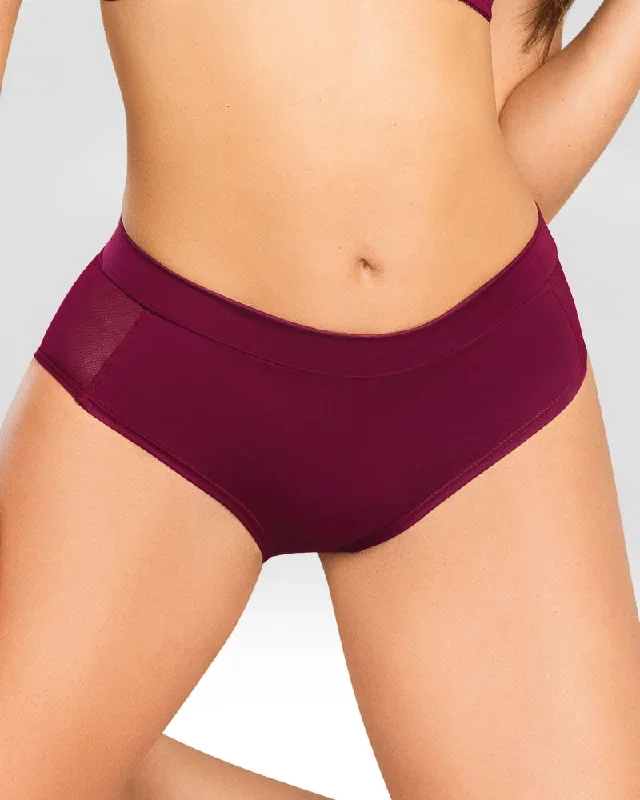 Panty elaborado en nylon spandex y lateral en tull