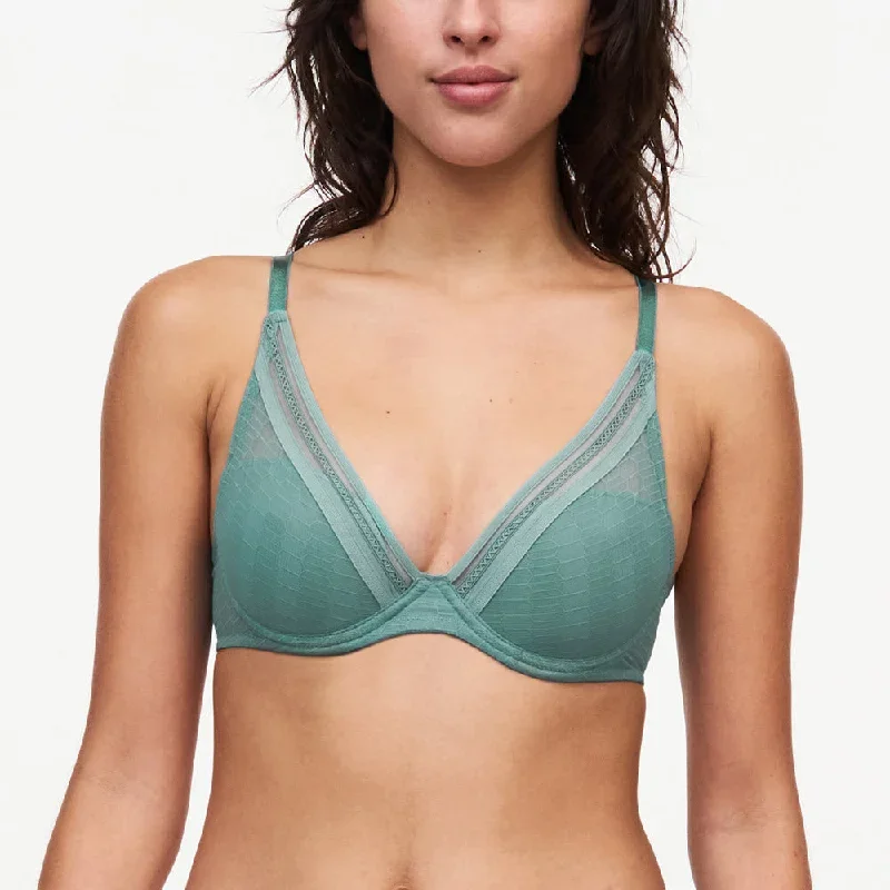 Passionata by Chantelle Only Manhattan Trellis Green Plunge T Shirt Bra 47J9