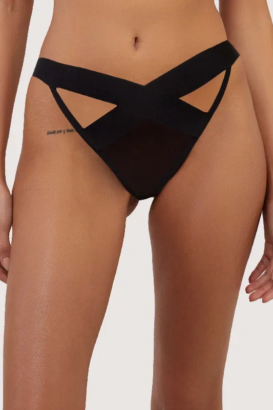 Etta Black Elastic and Mesh Brief