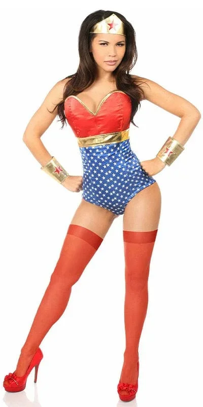 Sexy Deluxe 3 Piece Sexy Superhero Halloween Costume