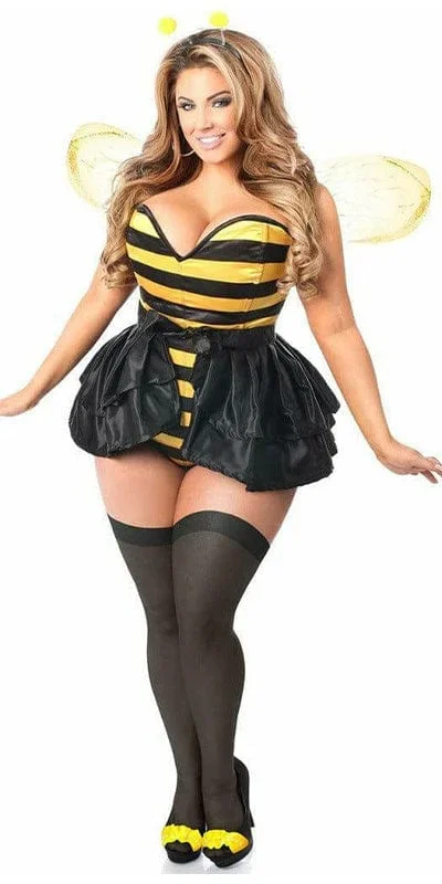 Sexy Deluxe 4 Piece Flirty Bee Corset Halloween Costume