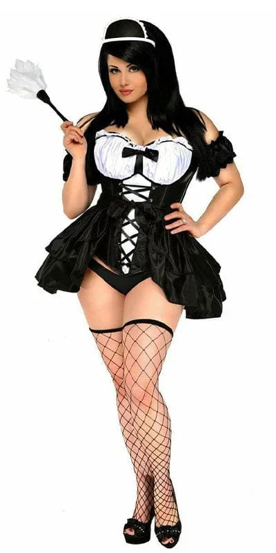 Sexy Deluxe 4 Piece French Maid Halloween Costume