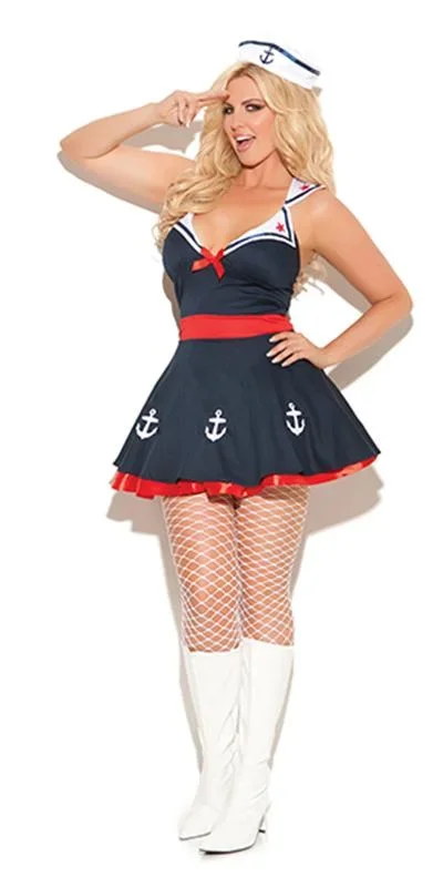 Sexy Plus Size Ahoy Sailor Dress Costume