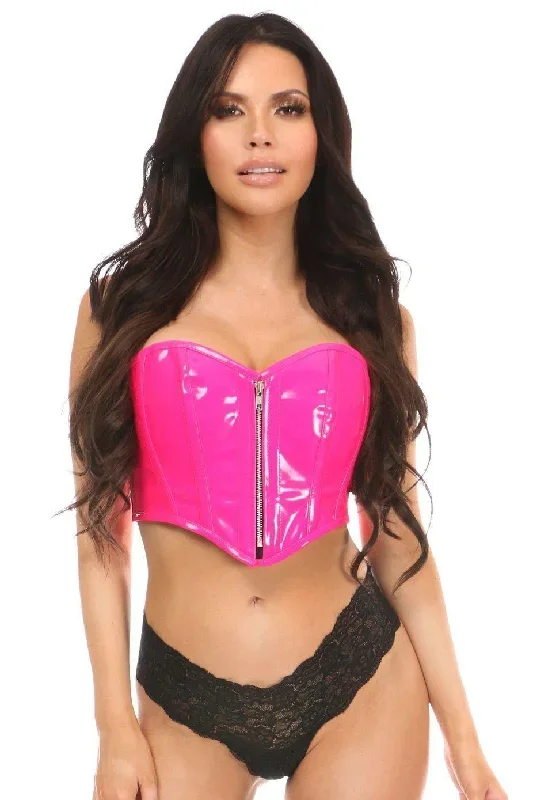 Patent Bustier Top with Zipper